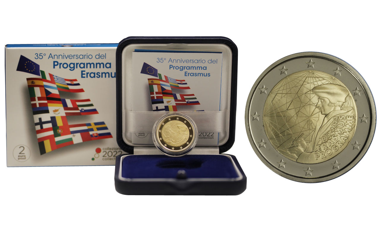 "35 anniversario del Programma Erasmus" - 2 Euro - In conf. originale
