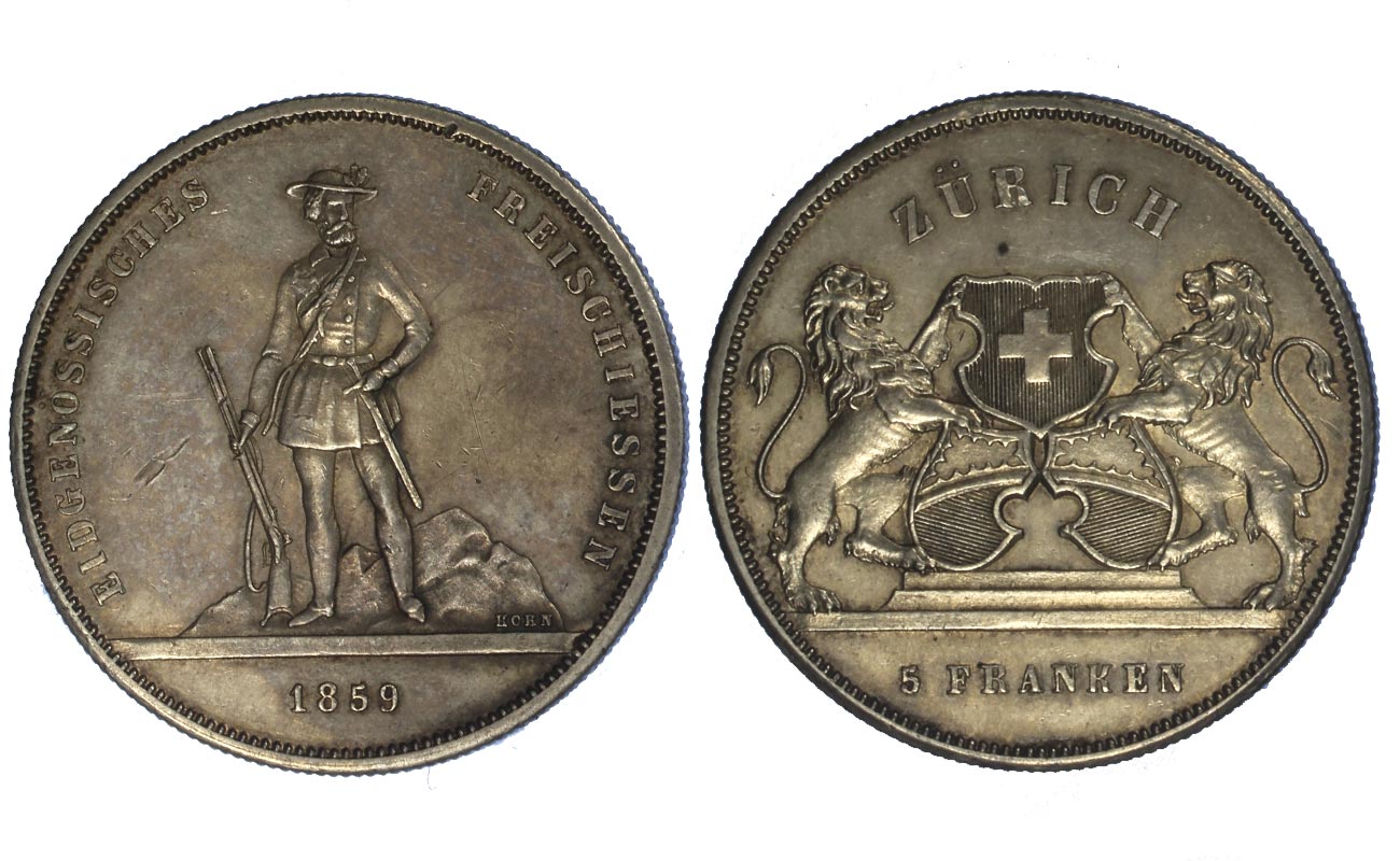 Tiri Federali - Zurigo - 5 franchi in argento