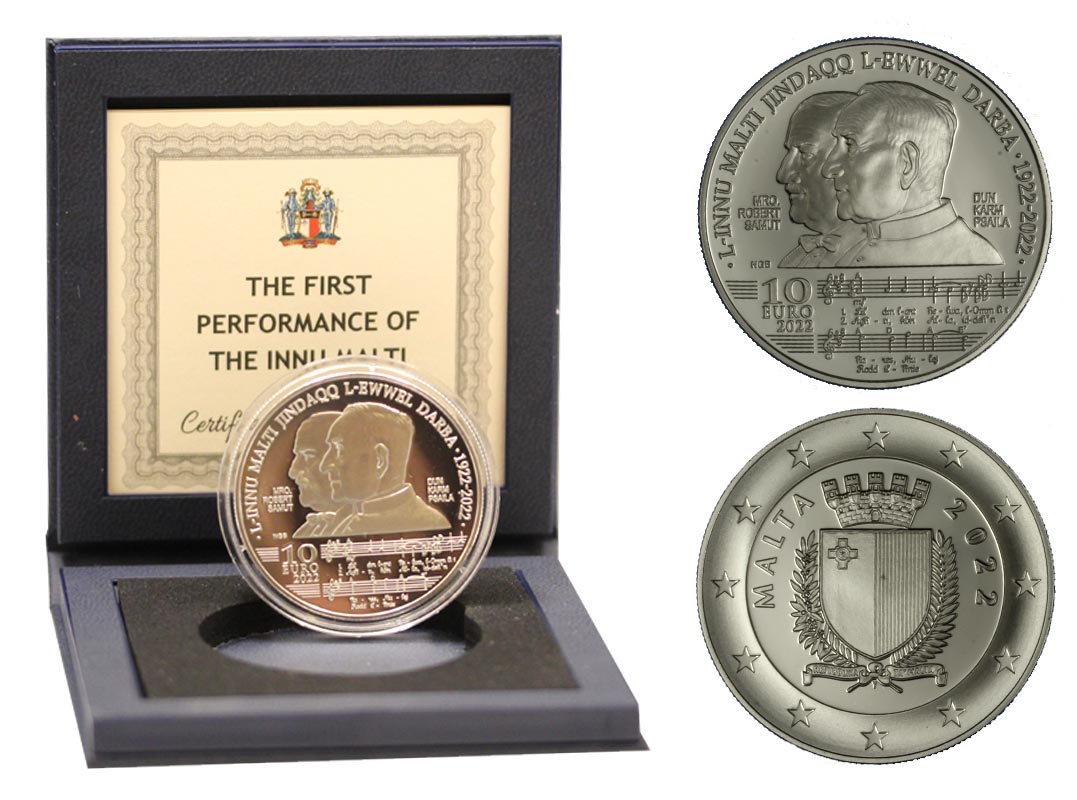 "Innu Malti" - Moneta da 10 euro gr. 28,28 in argento 925/000