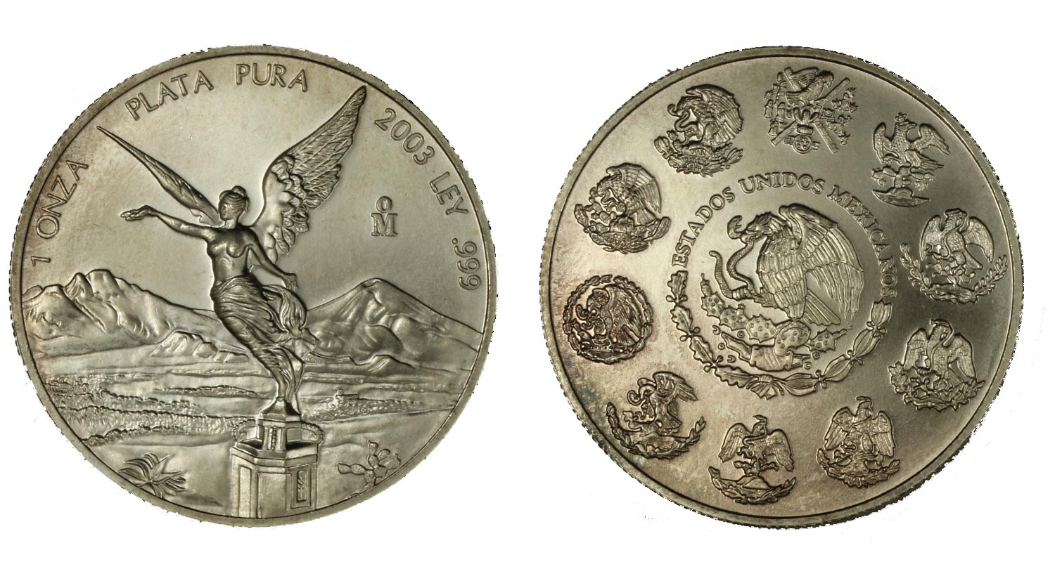"Libertad" - moneta da 1 oncia gr. 31,103 (1 oz) in argento 999/°°°