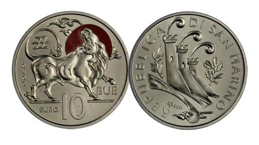 Serie "Calendario Lunare - Bue" - moneta da 10 euro in cupronichel