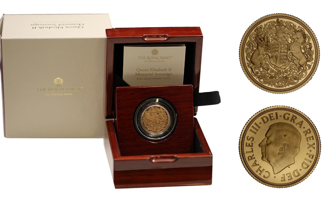 "Memoriale della Regina Elisabetta" - Sterlina gr. 7,98 in oro 917/000 - Tiratura 17.500 pezzi 