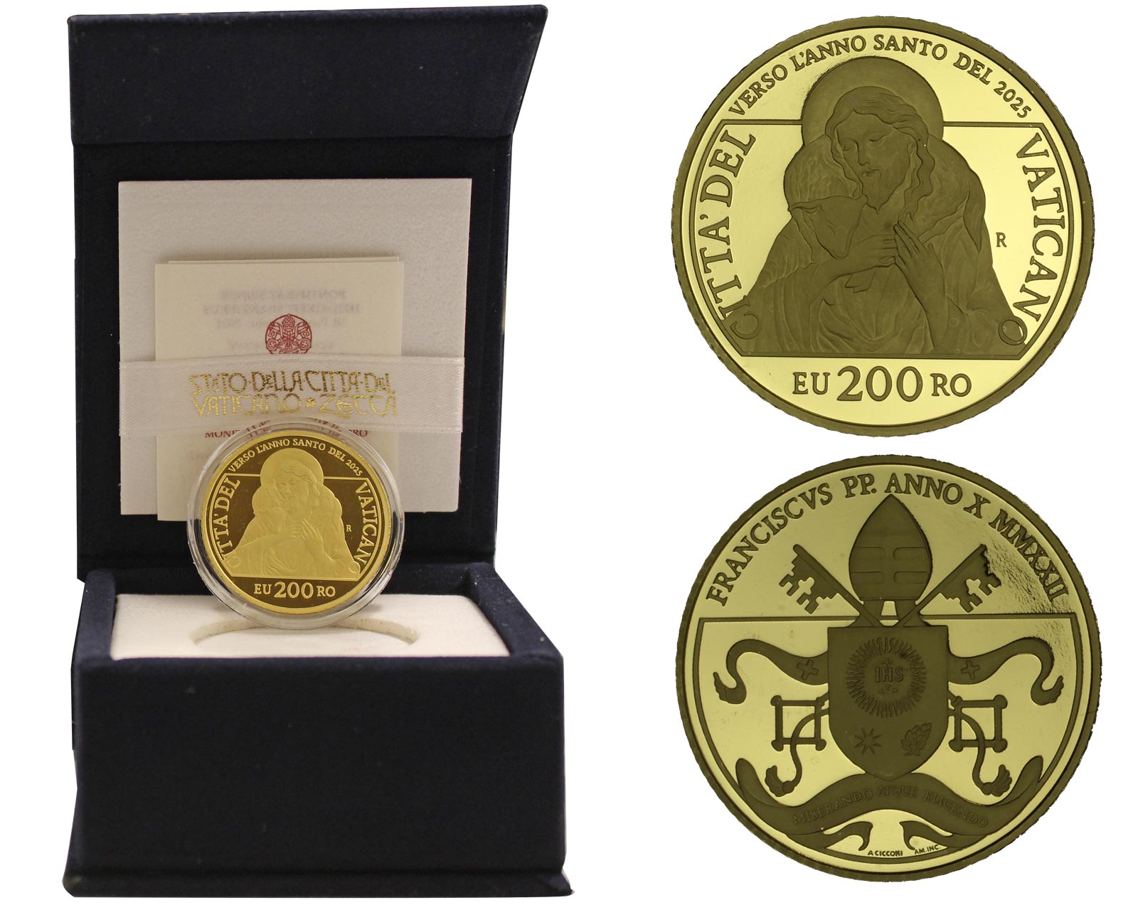 "Gesù Buon Pastore" - 200 euro gr. 40,00 in oro 917/000 - Tiratura 499 pz.