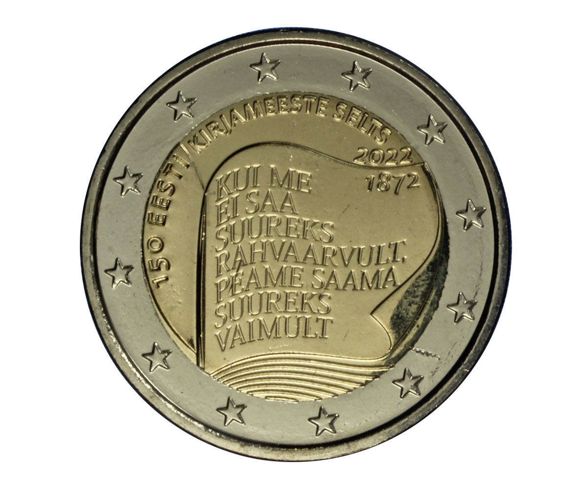 "150 Societ letteraria estone" - moneta da 2 euro 