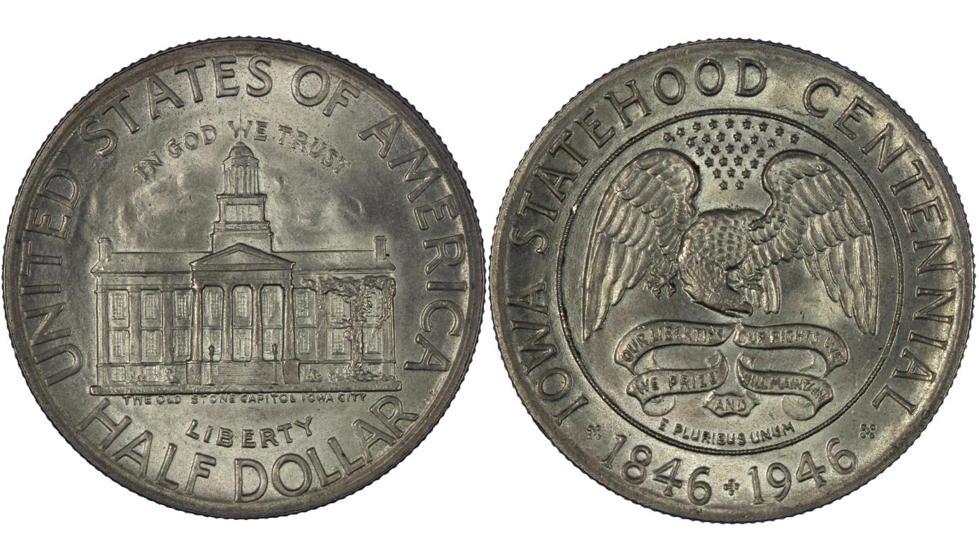 Iowa Statehood - mezzo dollaro - gr.12,50 in ag.900/000