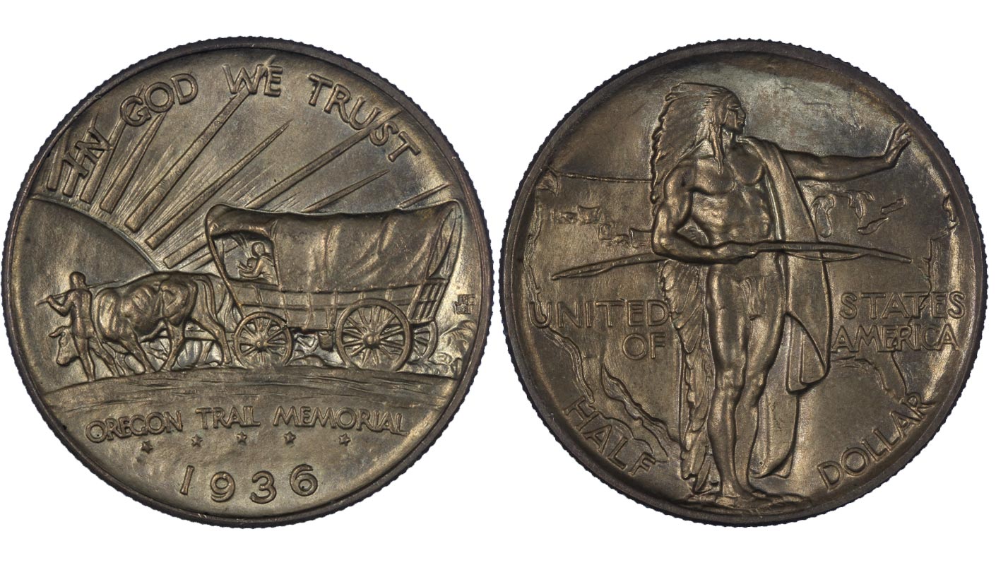 Oregon Trail - mezzo dollaro - gr.12,50 in ag.900/000
