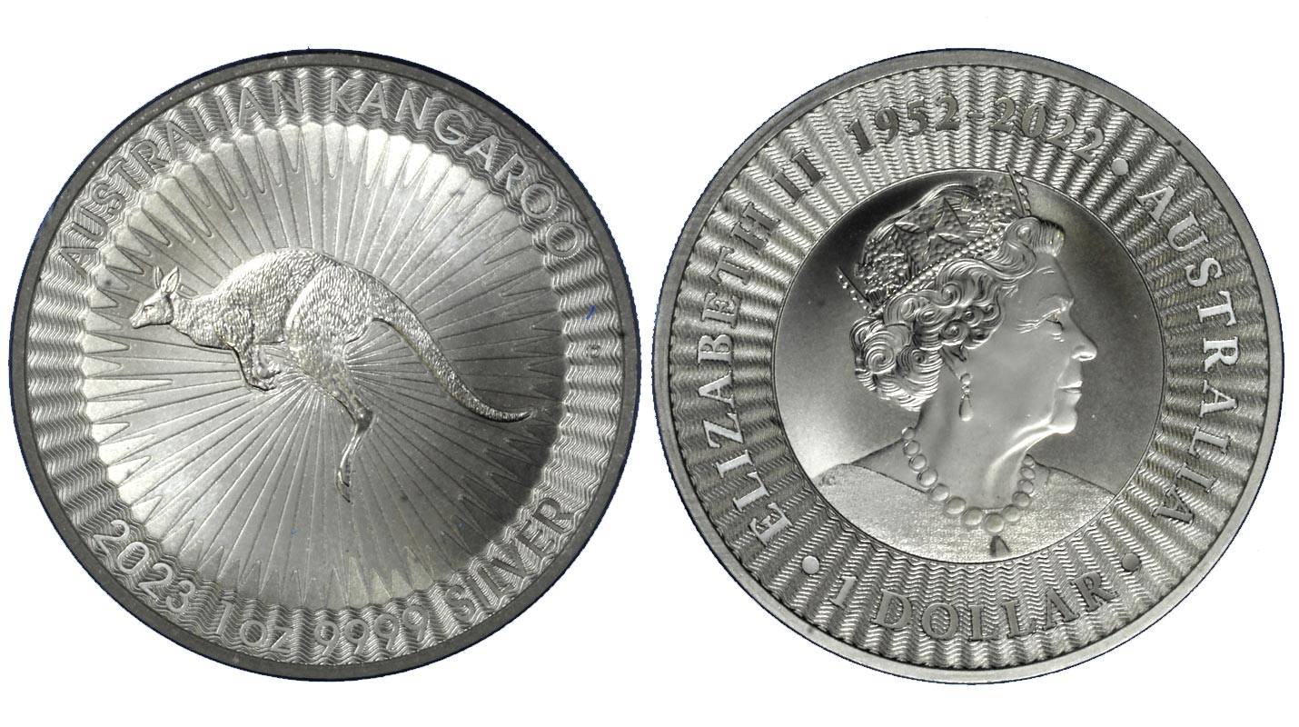 Canguro dollaro gr. 31,103 in ag. 999/000 - Lotto di 10 pezzi 