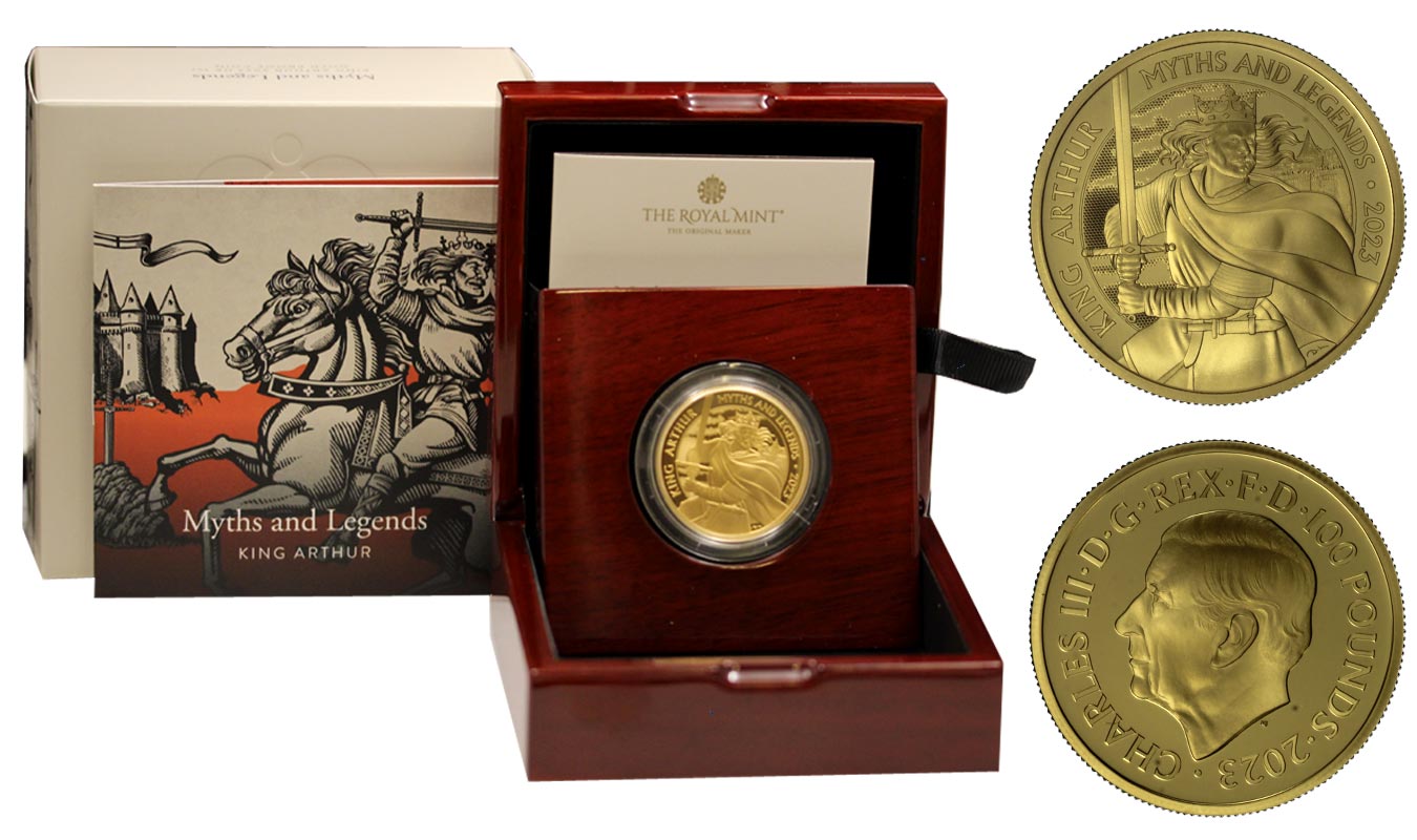 "Miti e Leggende - Re Art" - 100 pounds gr. 31,21 in oro 999/000 - Tiratura 200 pezzi
