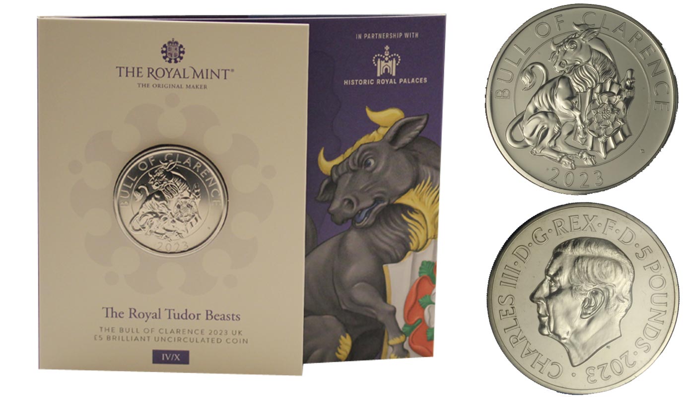 "Tudor Beasts: Bull of Clarence" - Moneta da 5 sterline in nickel