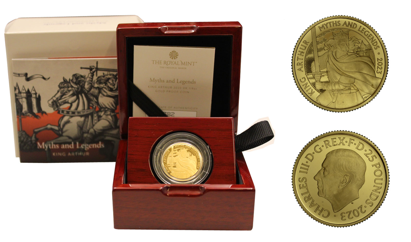 "Miti e Leggende - Re Art" - 25 pounds gr. 7,80 in oro 999/000 - Tiratura 600 pezzi
