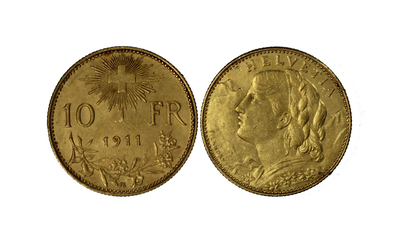 10 franchi gr. 3,22 in oro 900/