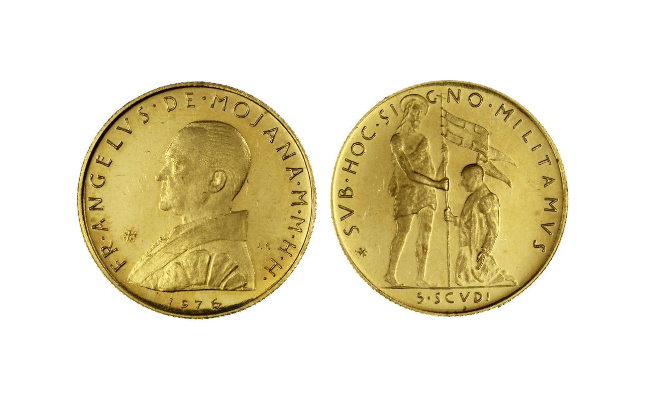 5 scudi gr. 4,00 in oro 900/000 