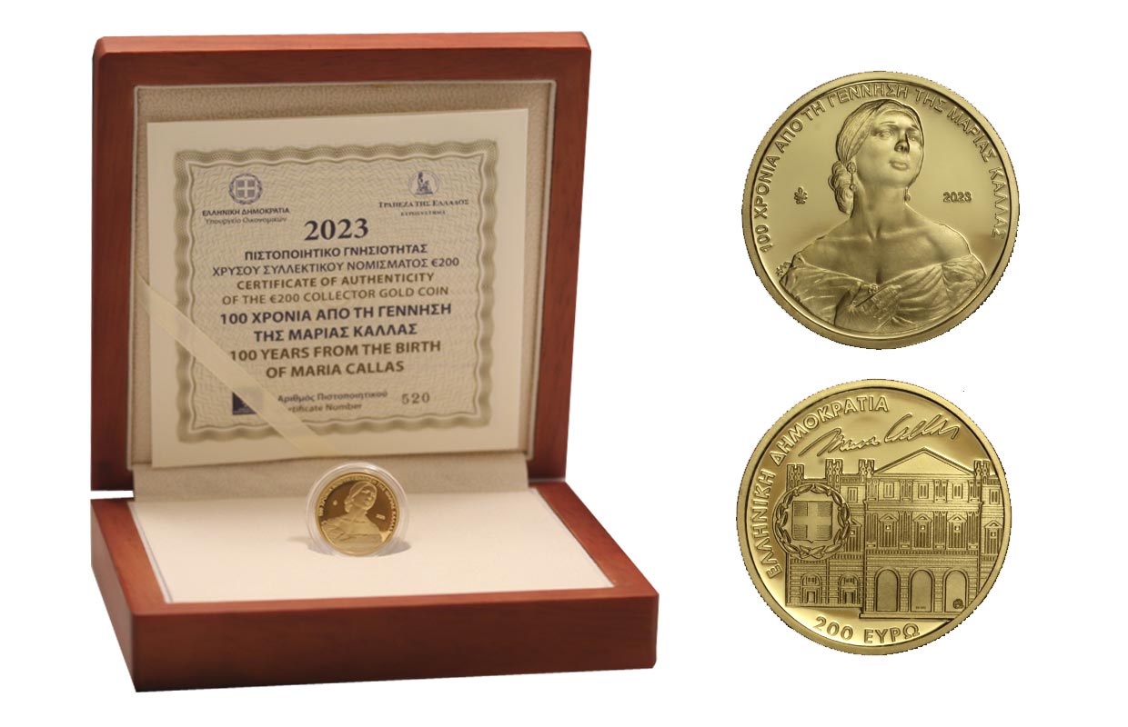 "Maria Callas" - 200 euro (sterlina) gr. 7,98 in oro 917/000 - Tiratura 750 pezzi 