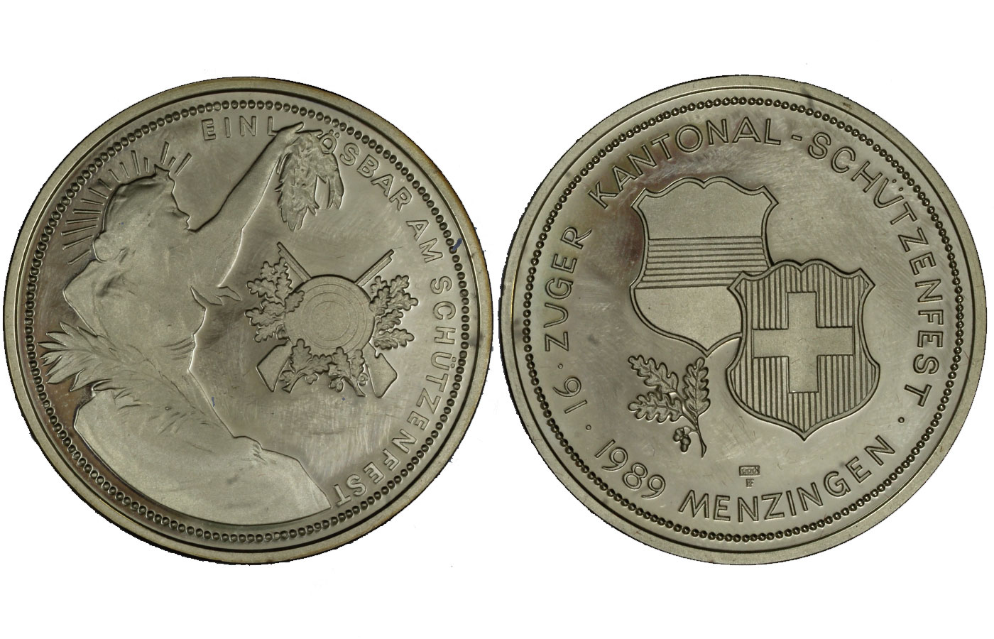 "festival del tiro di Menzingel" - 50 franchi gr. 25 in argento 900/