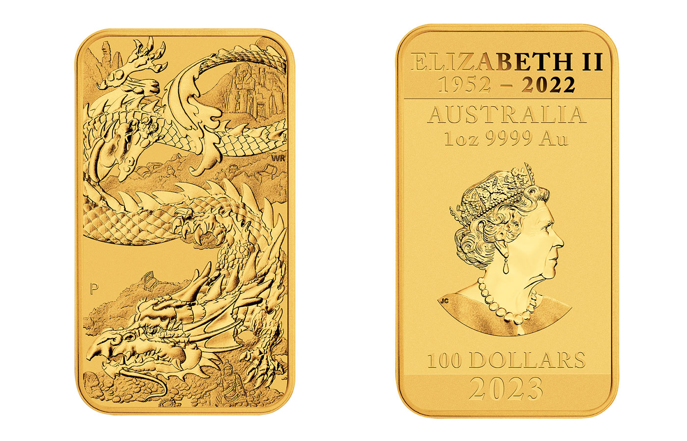 Dragone - lingotto da 100 dollari rettangolare gr. 31,103 in oro 999/000 