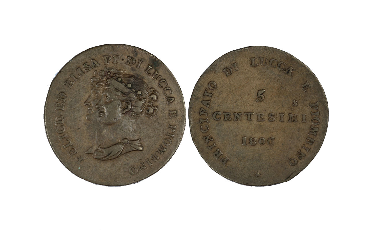 Elisa Bonaparte e Felice Baiocchi - 5 centesimi