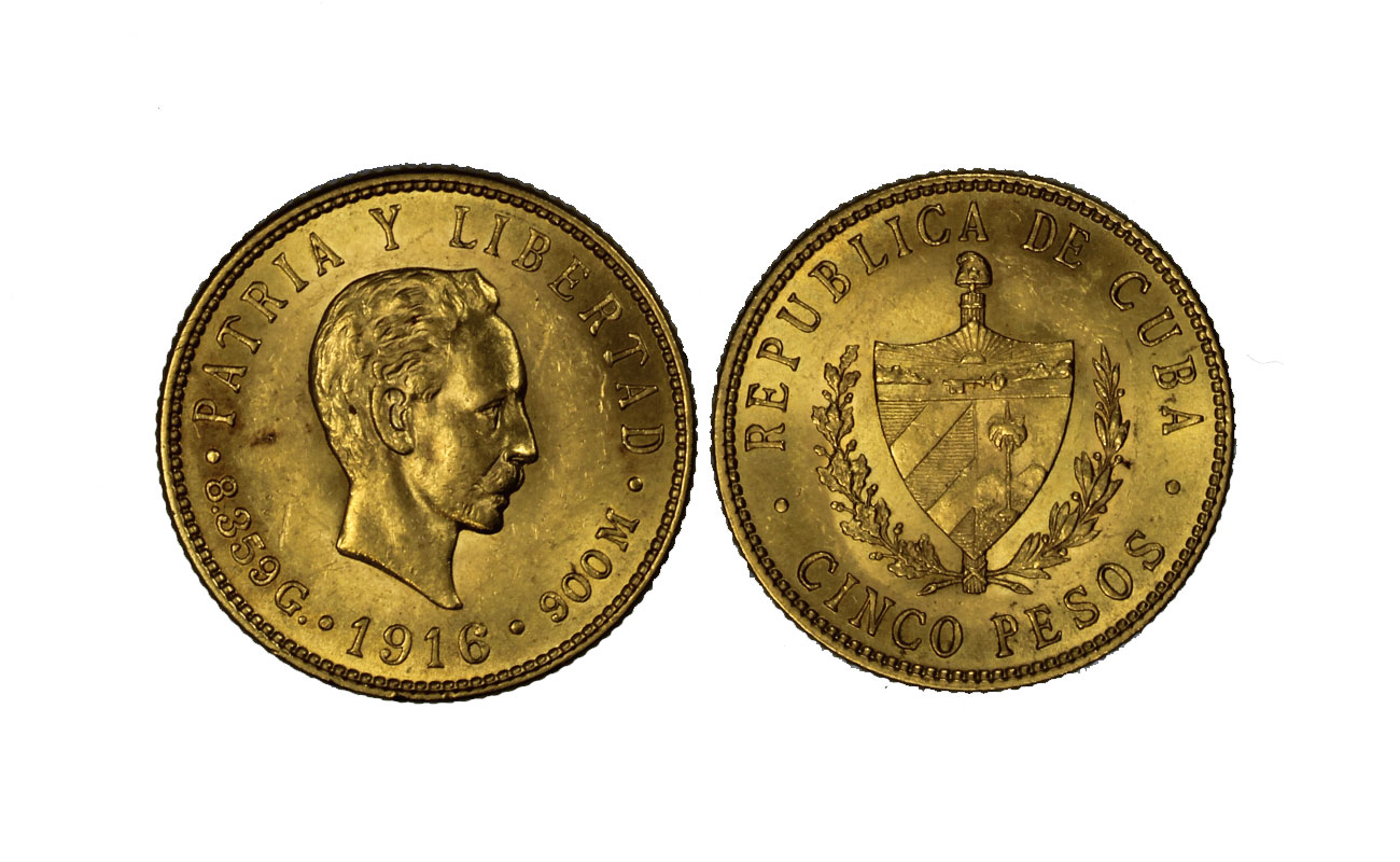 5 pesos gr. 8.36 in oro 900/