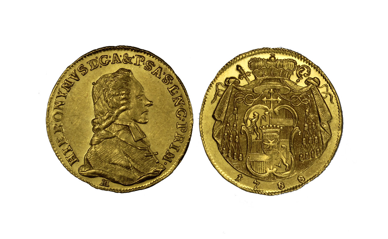 Principe-arcivesco Geronimo Colloredo - Ducato gr.3.5 in oro 986/