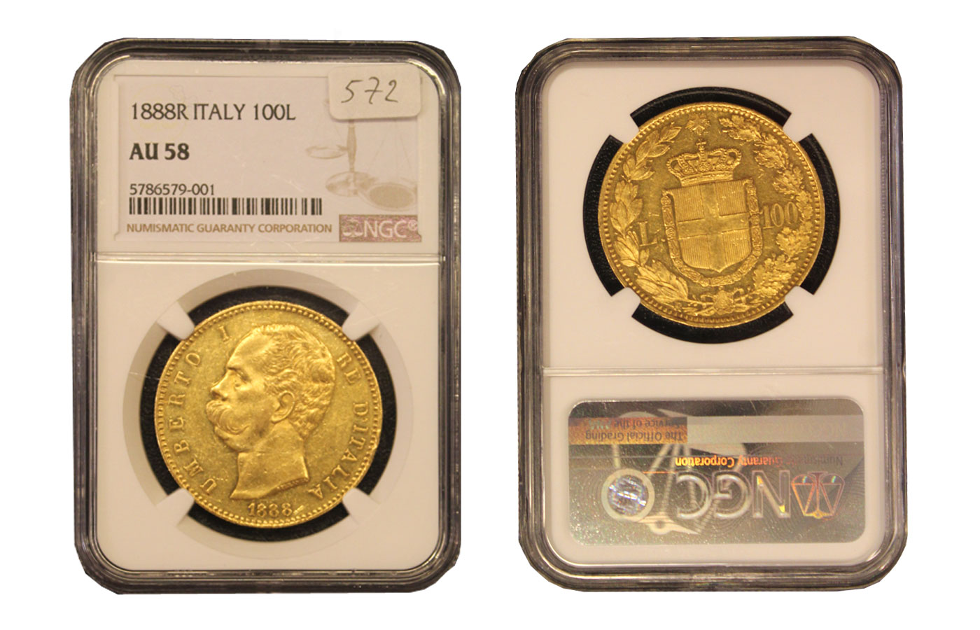 Re Umberto I - 100 lire gr.32.15 in oro 900/ - in slab