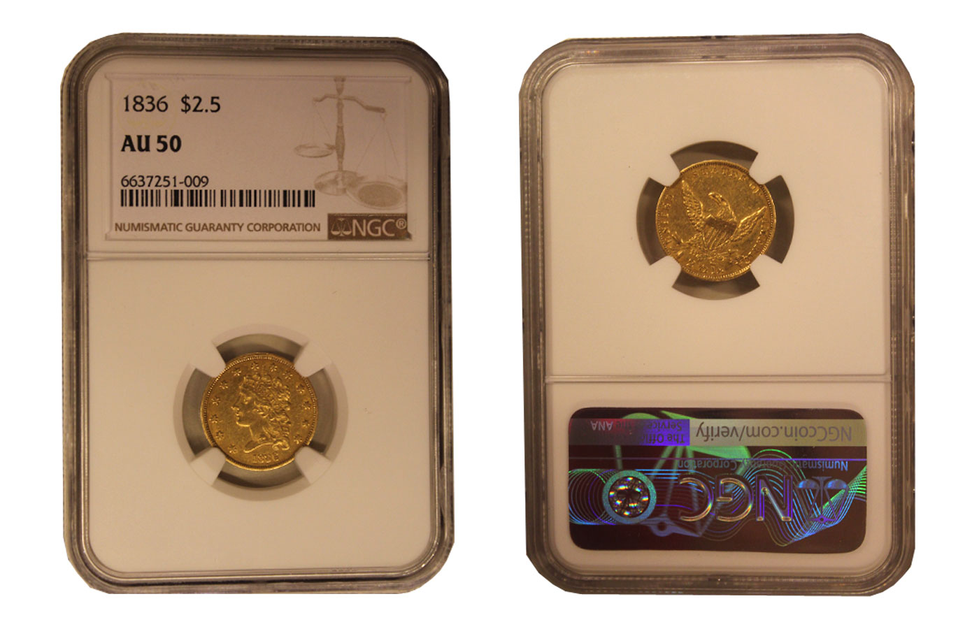 2 1/2 dollari gr. 4.18 in oro 899/ - in slab
