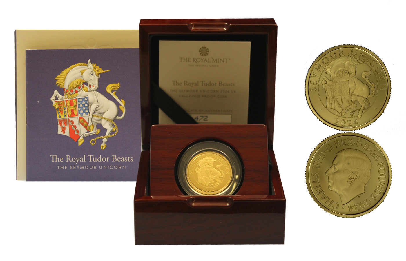 "Tudor Beasts: The Seymour Unicorn" - 25 pounds gr. 7,80 in oro 999/ - Tiratura 650 pezzi