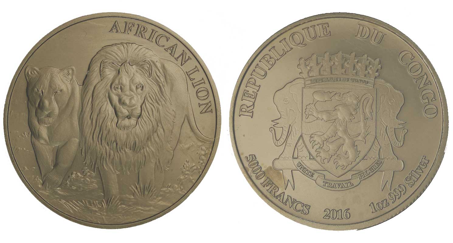 "Leone Africano" - Oncia gr. 31,103  in arg. 999/