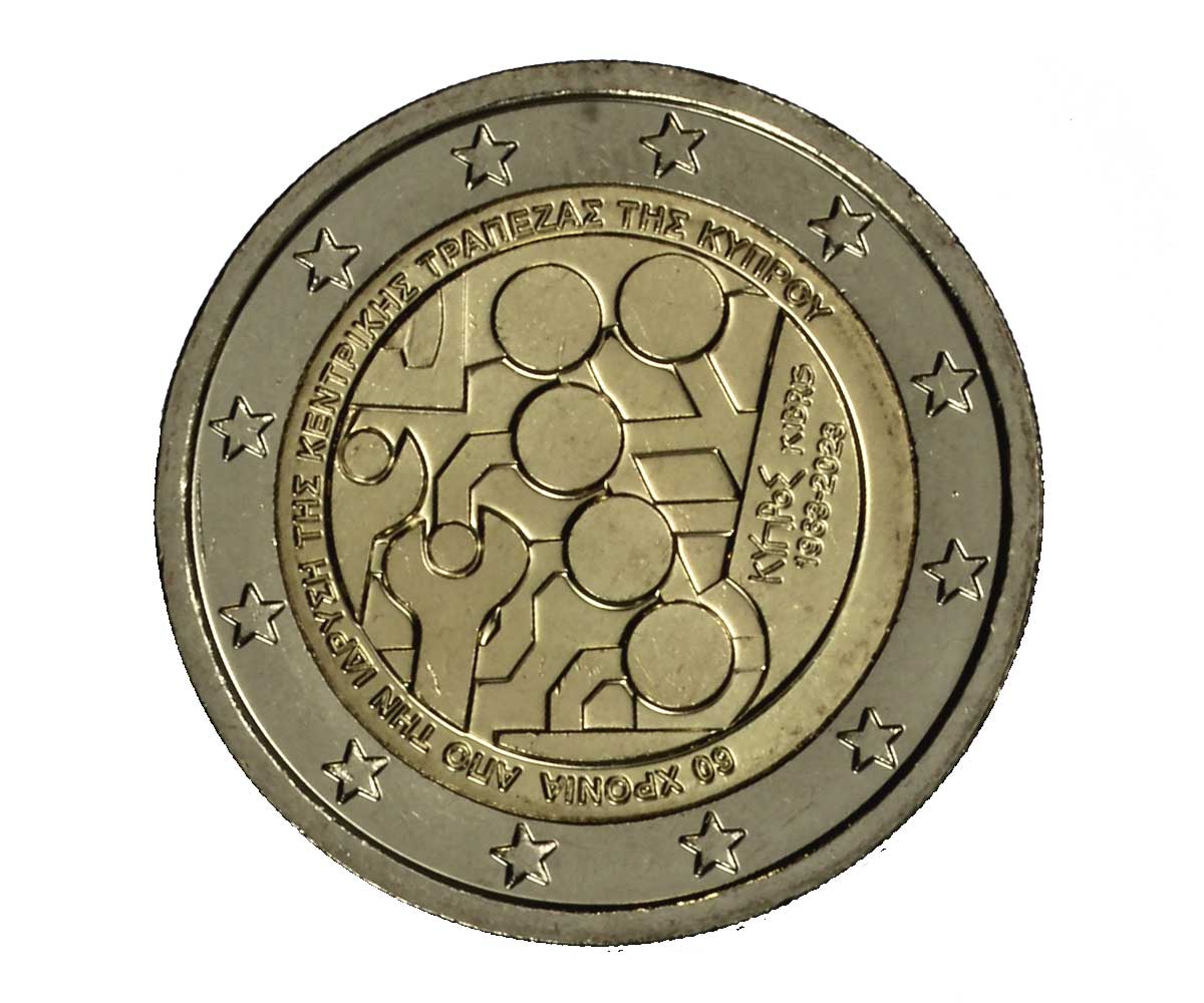 "60 della banca centrale di Cipro" - 2 euro