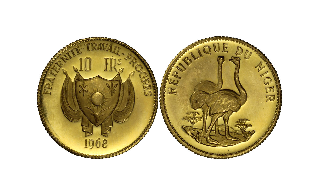"Indipendenza" - 10 francs gr. 3,20 in oro 900/°°°