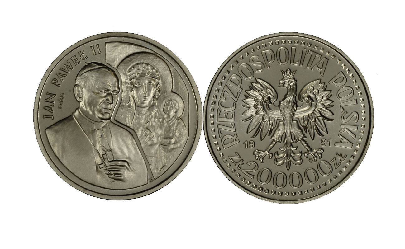 "Papa Giovanni Paolo II" - 200.000 Zlotych gr, 30,85 in arg. 999/ - Prova
