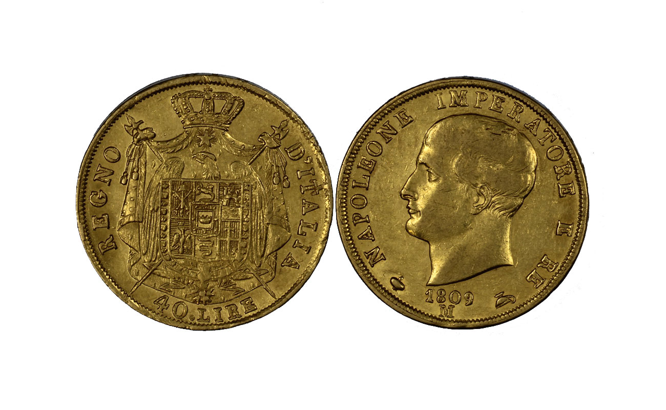 Napoleone imperatore e re  - 40 Lire gr. 12,90 in oro 900/
