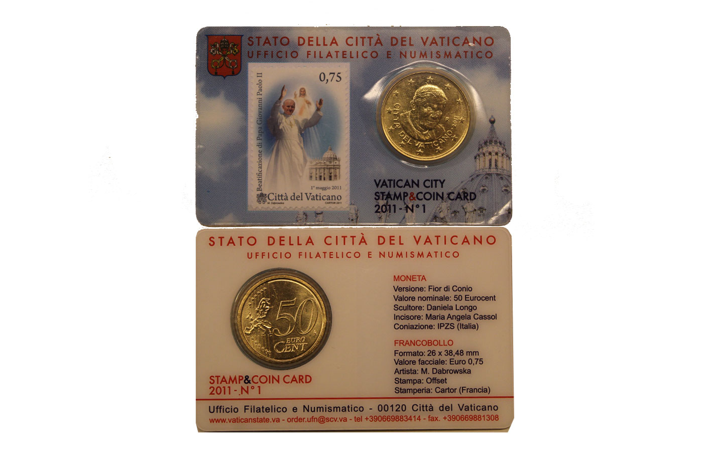 Papa Benedetto XVI - Stamp & coincard n 1
