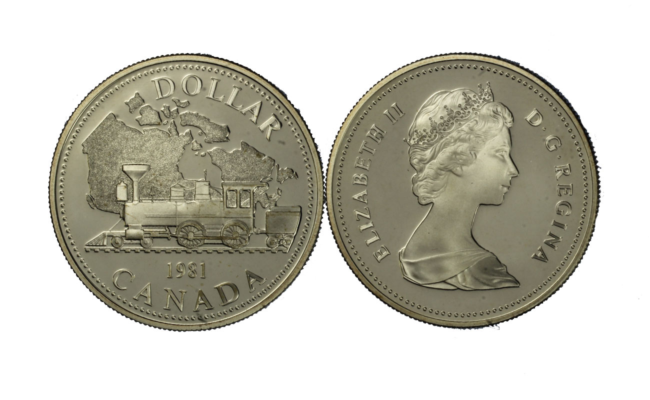 "100 Ferrovia transcontinentale del Canada" - Regina Elisabetta II - Dollaro gr. 23,32 in arg. 500/