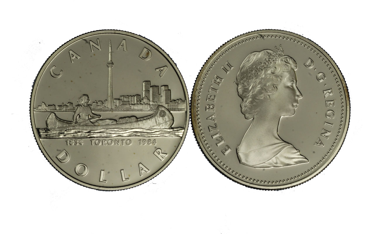 "150 Toronto" - Regina Elisabetta II - Dollaro 23,32 in arg. 500/