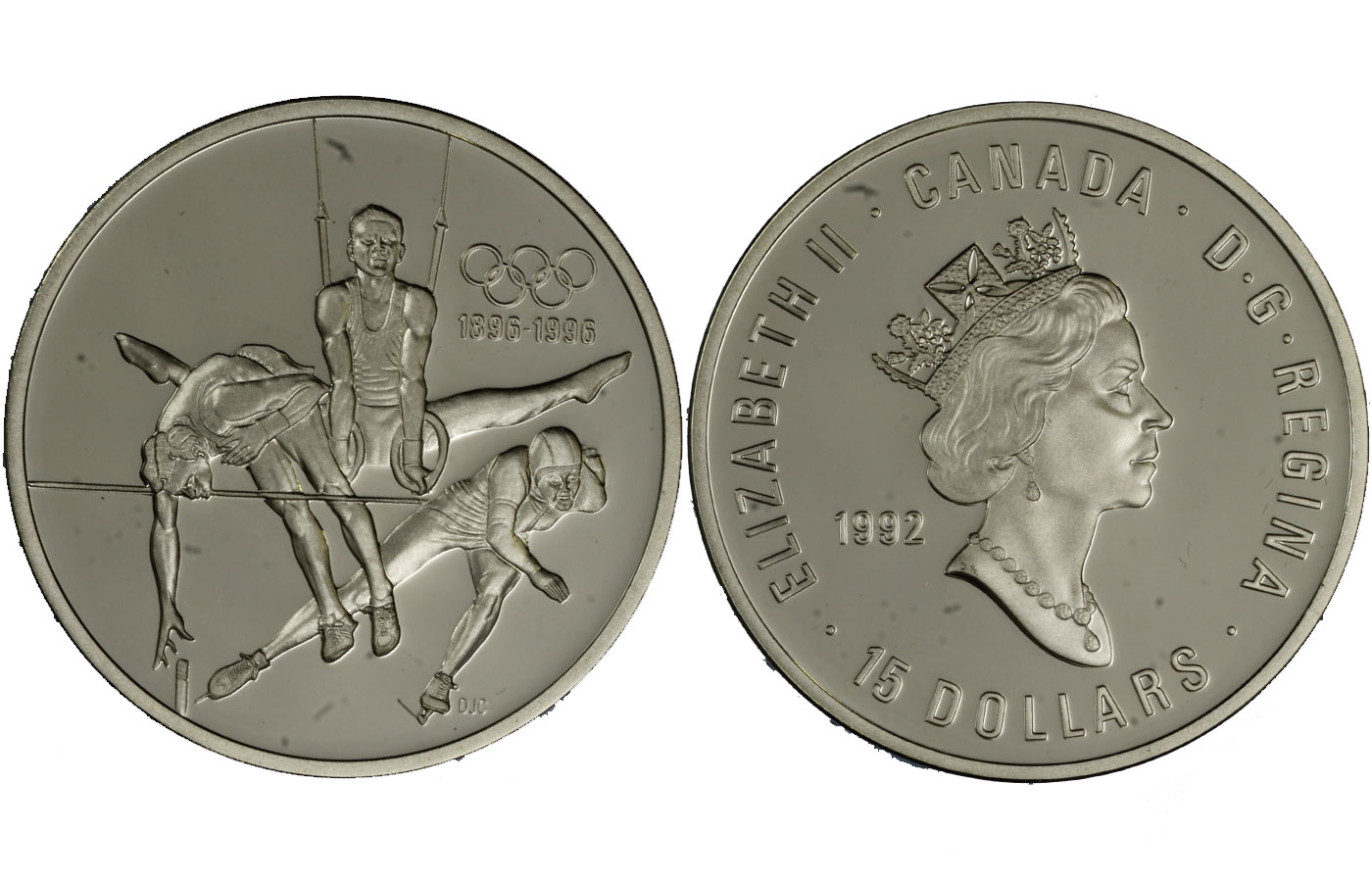 "100 Giochi olimpici : atleti" - Regina Elisabetta II - 15 Dollari gr. 33,63 in arg. 925/