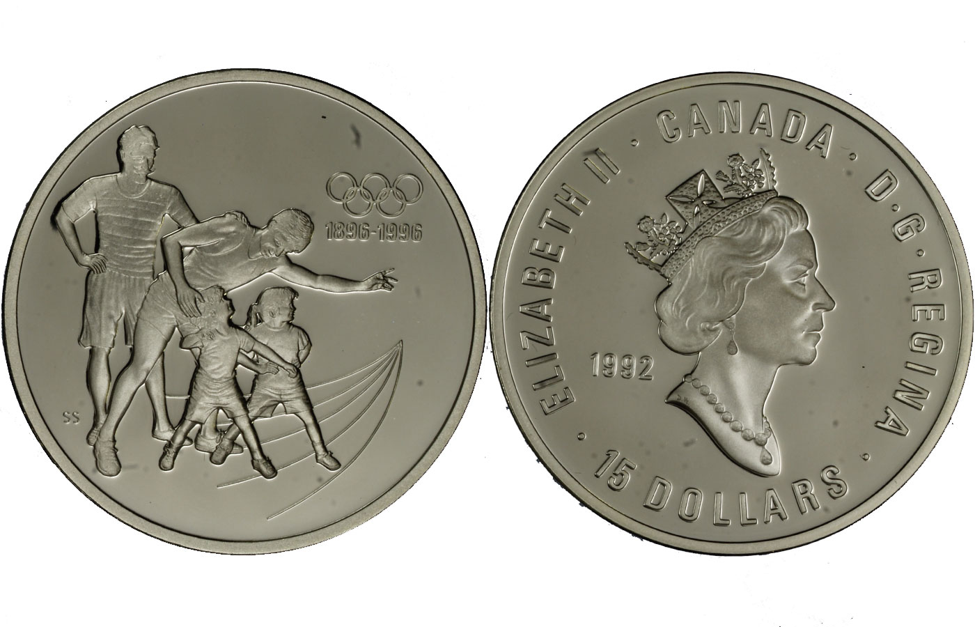 "100 Giochi olimpici: corsa" - Regina Elisabetta II - 15 Dollari gr. 33,63 in arg. 925/