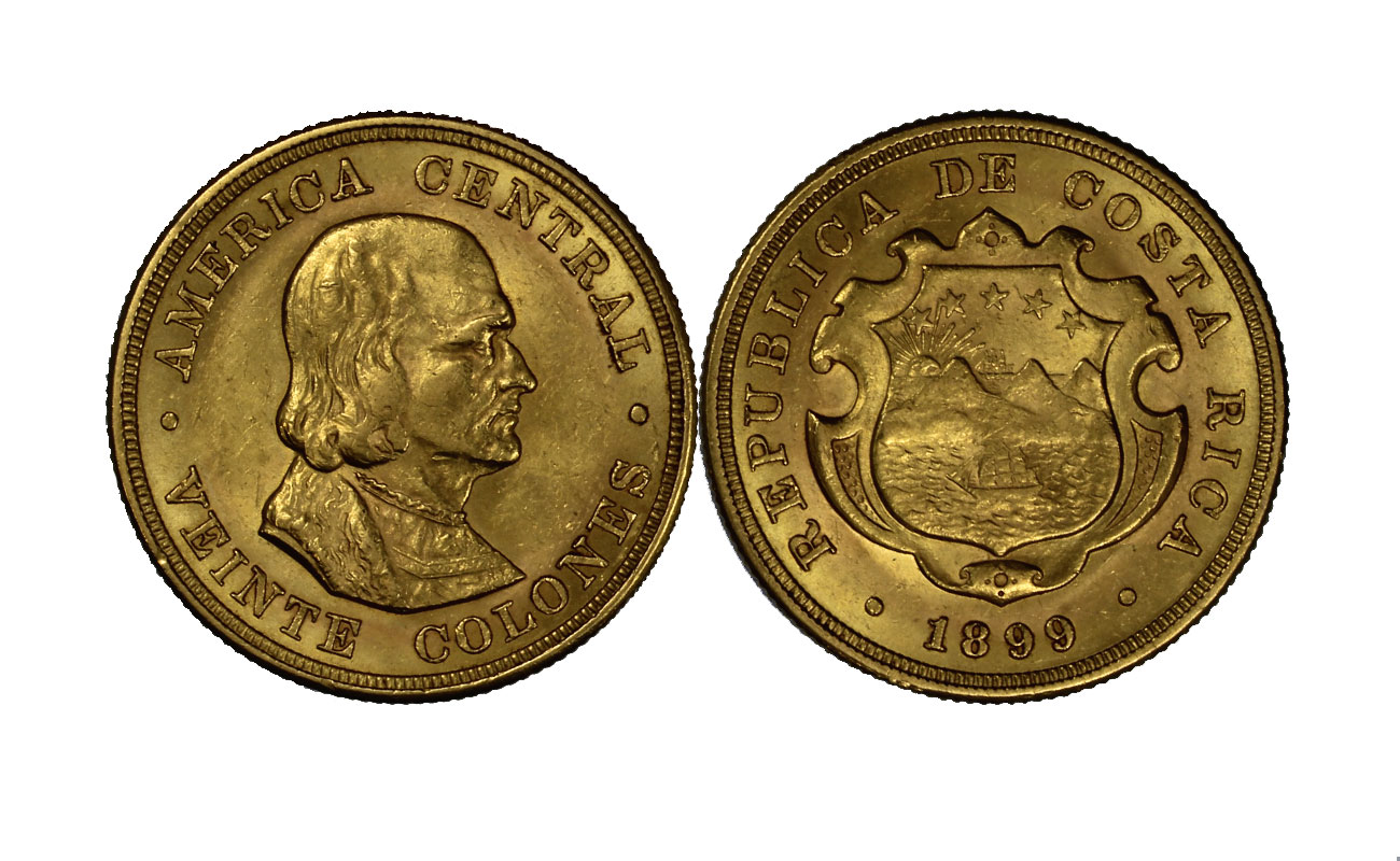 "Cristoforo Colombo" - 20 Colones gr. 15,56 in oro 900/