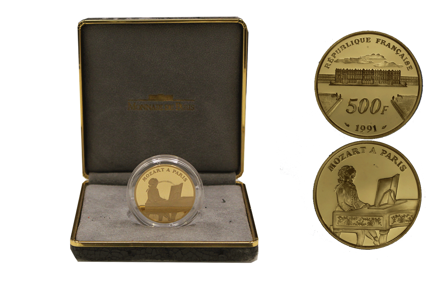"Mozart a Parigi" - 500 Franchi gr. 17,00 in oro 920/ - In conf. originale