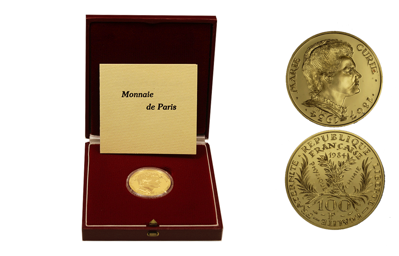 "50 Morte di Marie Curie" - 100 Franchi gr. 17,00 in oro 920/