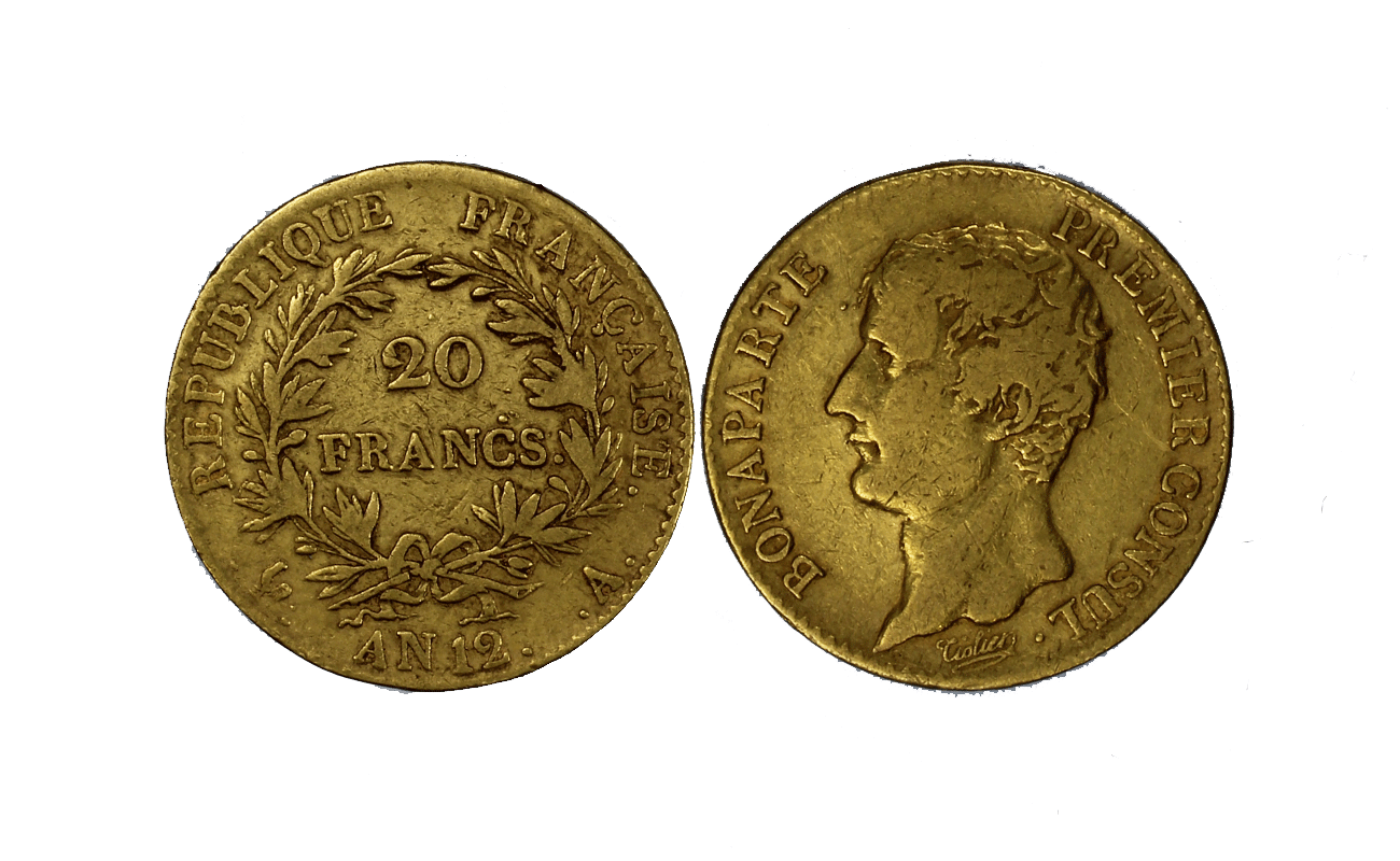 Napoleone primo console - 20 Fanchi gr. 6,45 in oro 900/ 