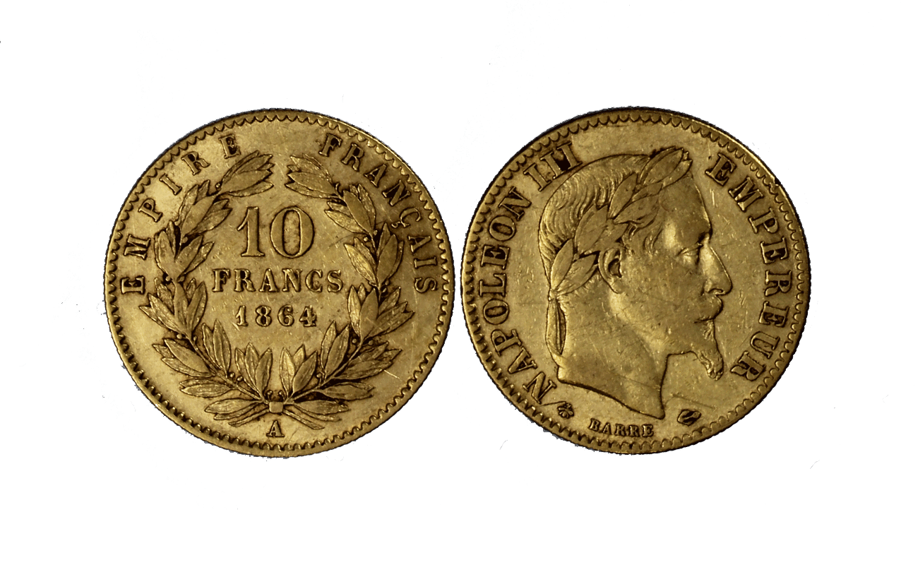 Napoleone III - 10 Franchi gr. 3,22 in oro 900/ - Testa laureata