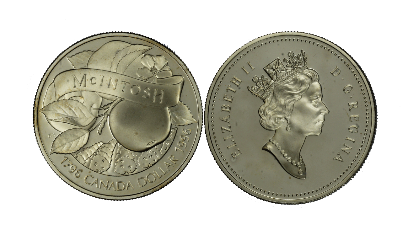 "McIntosh Apple" - Regina Elisabetta II - Dollaro gr. 25,16 in arg. 925/