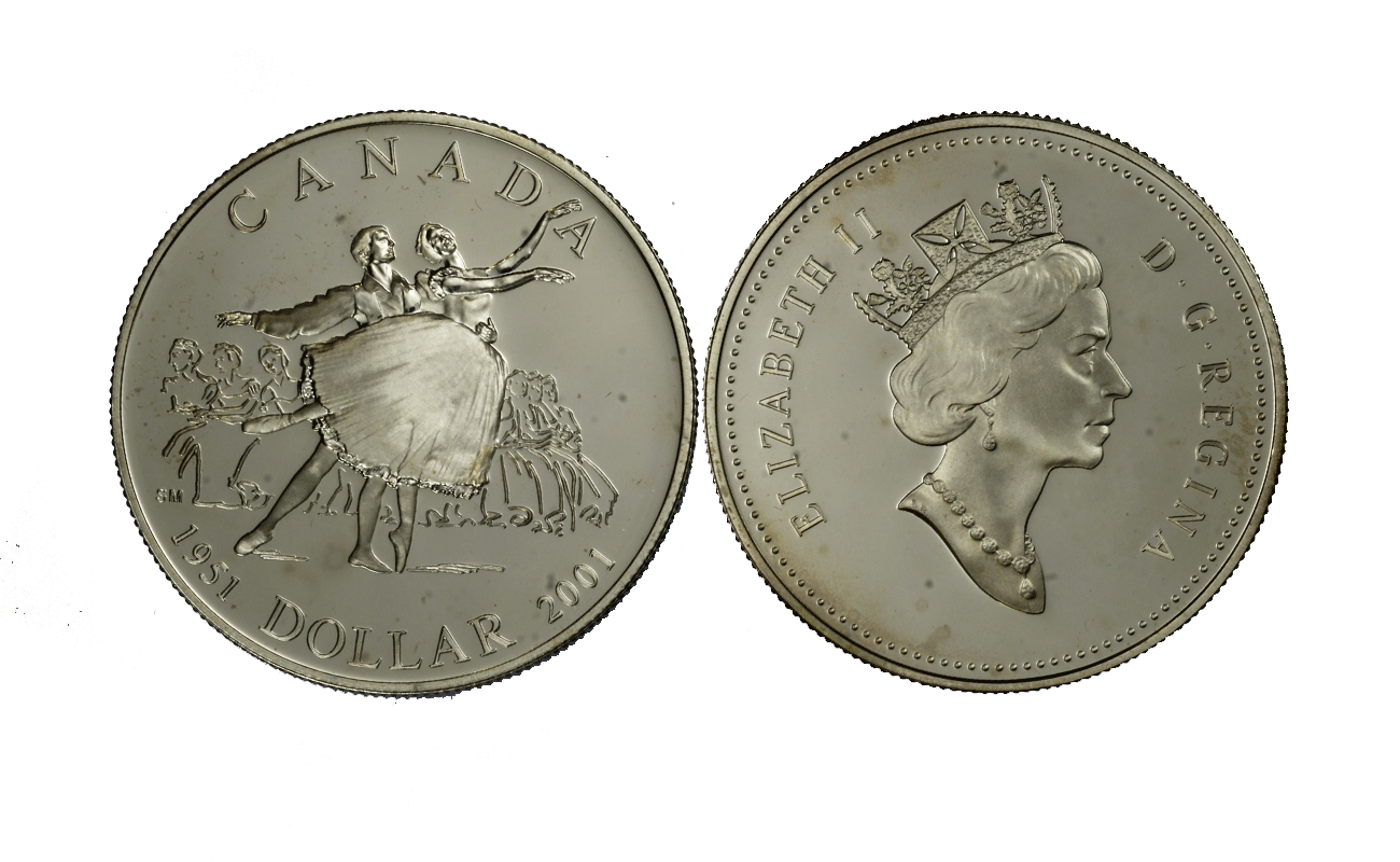 "50 Balletto nazionale" - Regina Elisabetta II - Dollaro gr. 25,18 in arg. 925/  