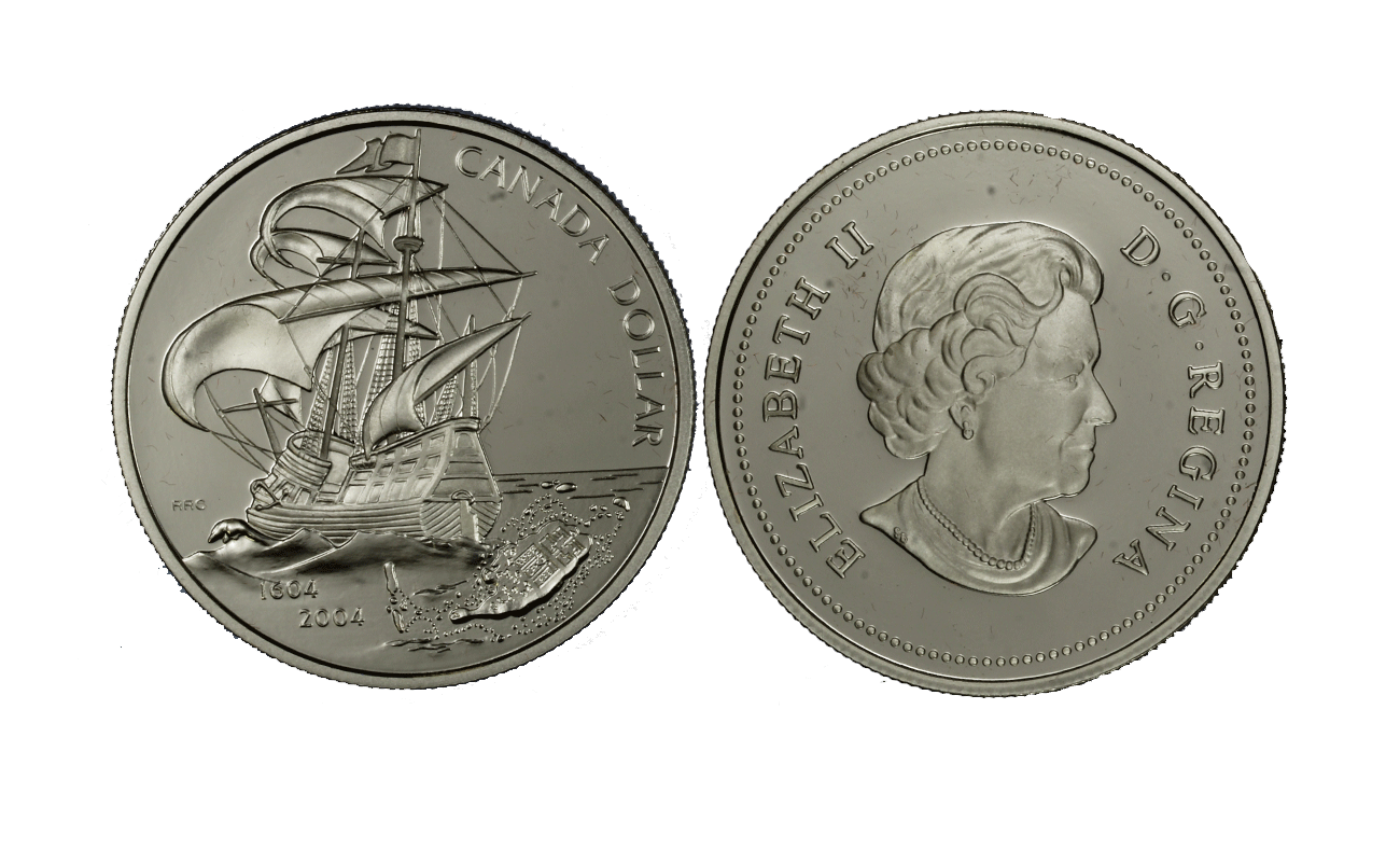 "400 Primo insediamento francese" - Regina Elisabetta II - Dollaro gr. 25,17 in arg. 999/
