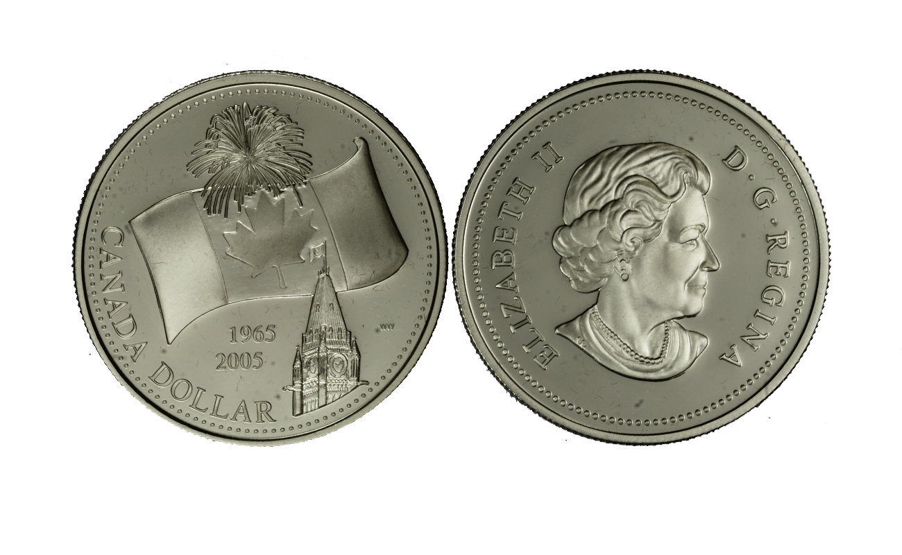 "40 Bandiera del Canada" - Regina Elisabetta II - Dollaro gr. 25,17 in arg. 925/