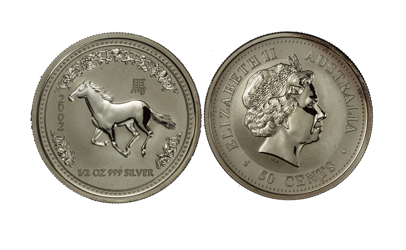 "Calendario Cinese: Anno del Cavallo" - Regina Elisabetta II - 1/2 Oncia gr. 15,55 in arg. 999/