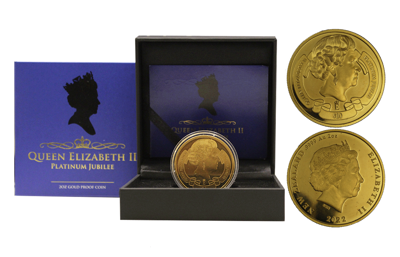 "Giubileo di platino" - Regina Elisabetta II - 10 Dollari gr. 62,20 in oro 999/ - Tiratura 96 pezzi
