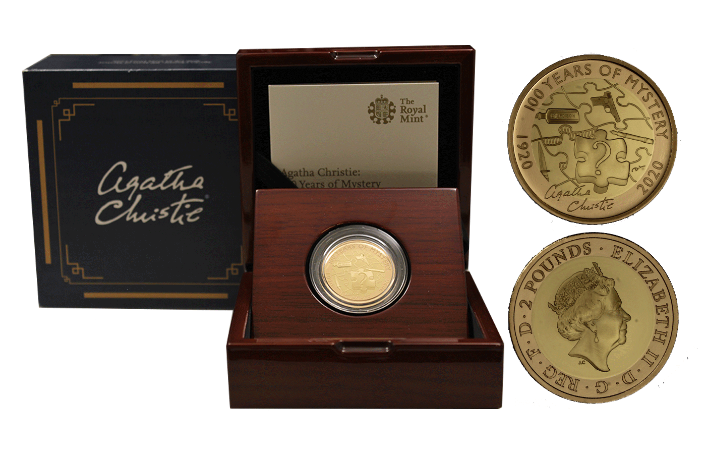 "Agatha Christie: 100 anni di misteri" - Re Carlo III - 2 Pounds gr. 15,97 in oro 917/ - Tiratura 250 pezzi