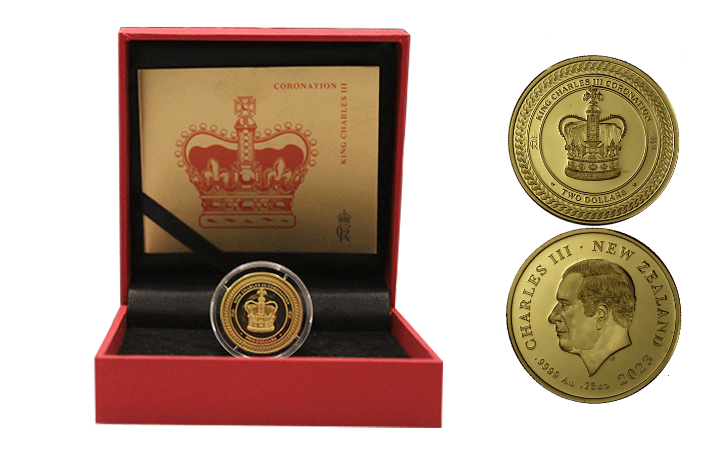 "Incoronazione" - Re Carlo III - 2 Dollari gr. 7,77 in oro 999/ - Tiratura 500 pezzi