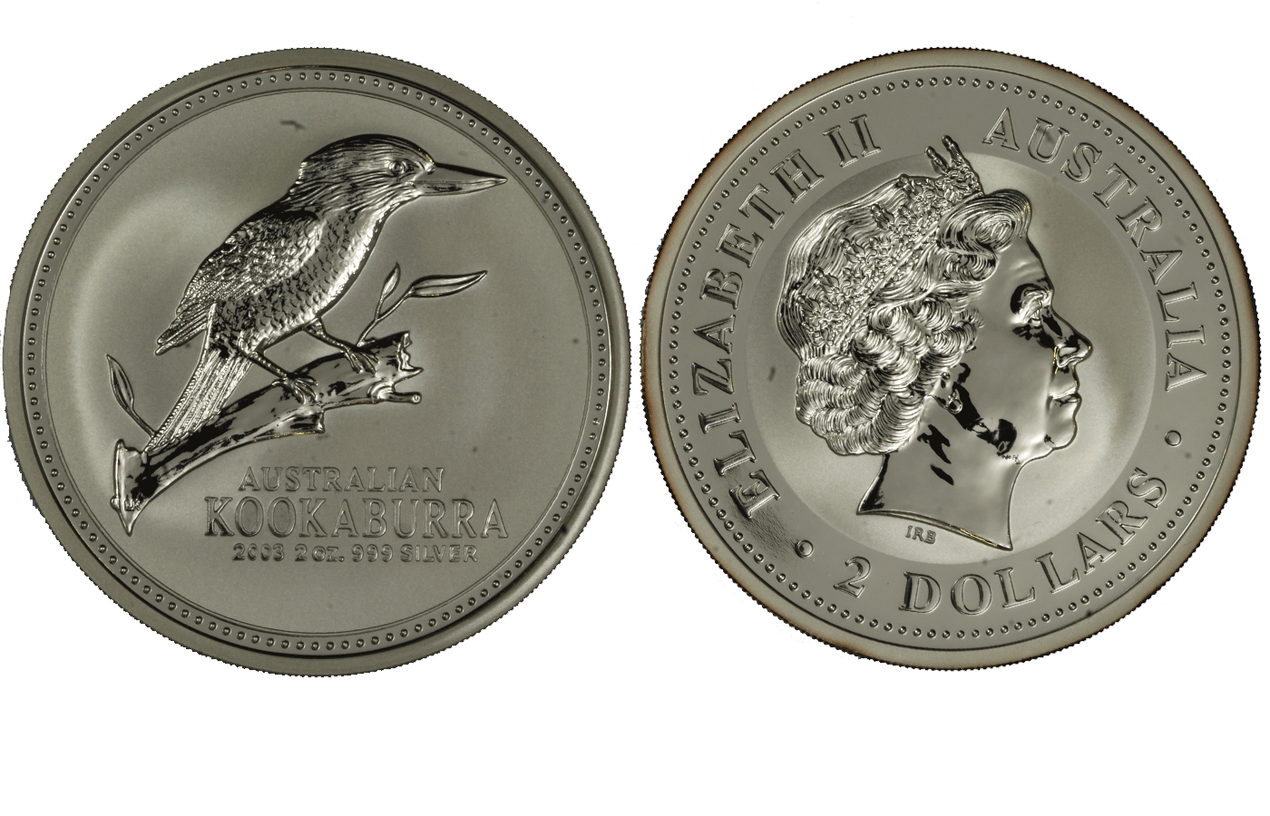 "Kookaburra" - Regina Elisabetta II - 2 Once gr. 62,20 in arg. 999/