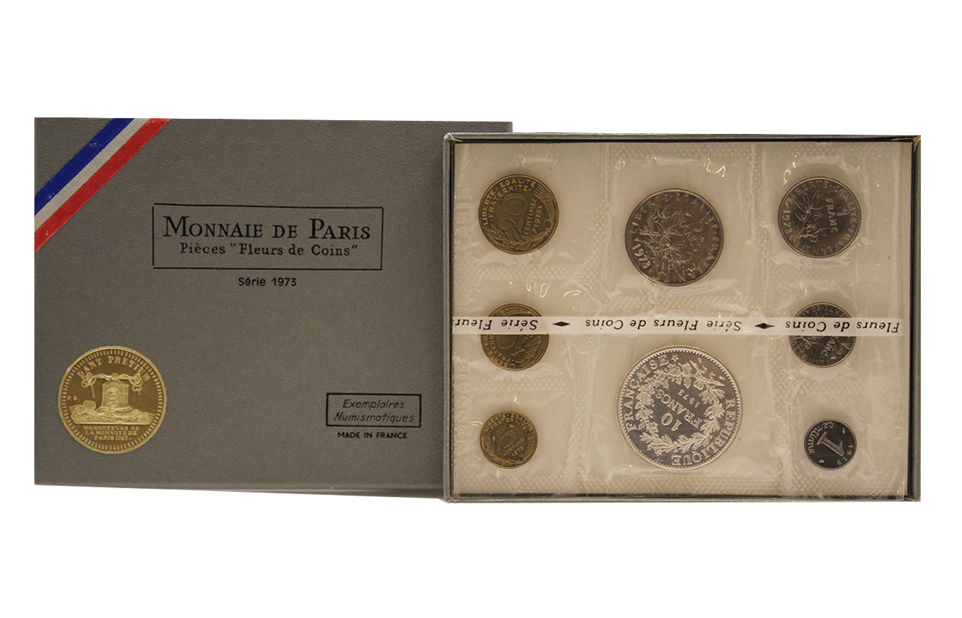 Serie divisionale di 8 monete con 10 franchi gr. 25,00 in arg. 900/ - In conf. originale
